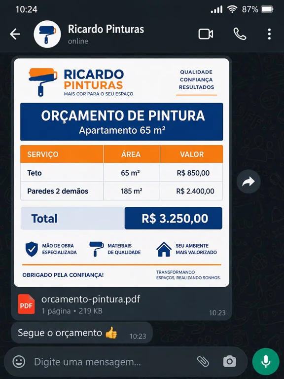 Exemplo de orçamento de pintura em PDF 4